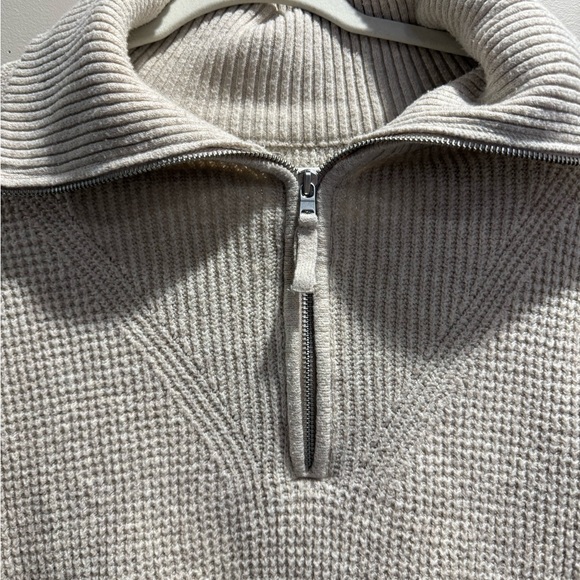 Aerie Cozy Up Waffle Quarter Zip Sweater Small - Picture 5 of 10
